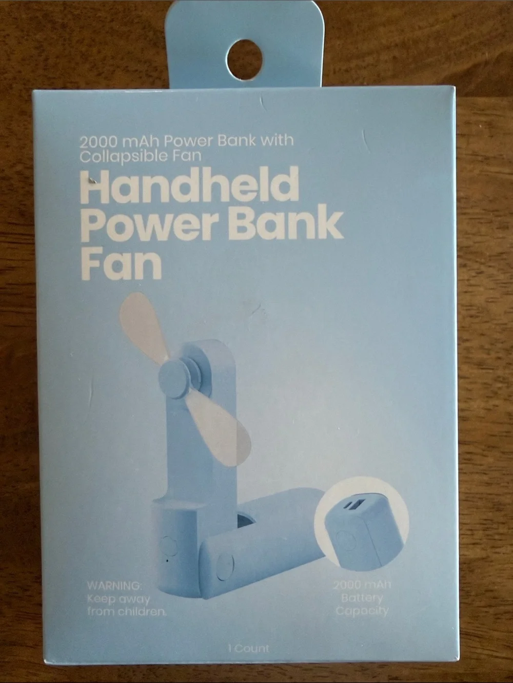 Target Light Blue Handheld Power Bank Fan
